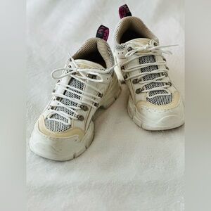 GUCCI Flashtrek Mesh Calfskin Suede Women’s Flashtrek Chunky Sneakers Size 38